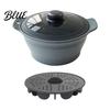 Reusable Air Fryer Steaming Accessory Foldable Silicone Microwave Steamer Collapsible Steamer Bowl Nonstick Easy Clean Steam Insert Heat-Resistant
