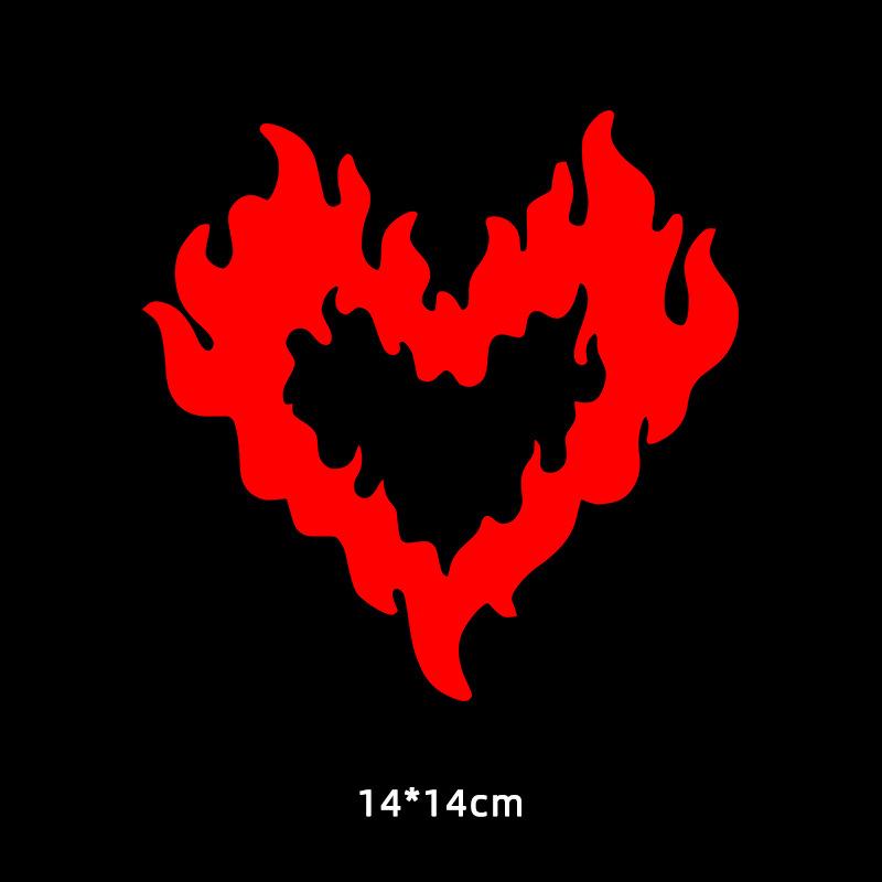 Flame Heart Car Stickers With Waterproof Sun Resistant Perfect For Car Window Laptop Wall Decoration