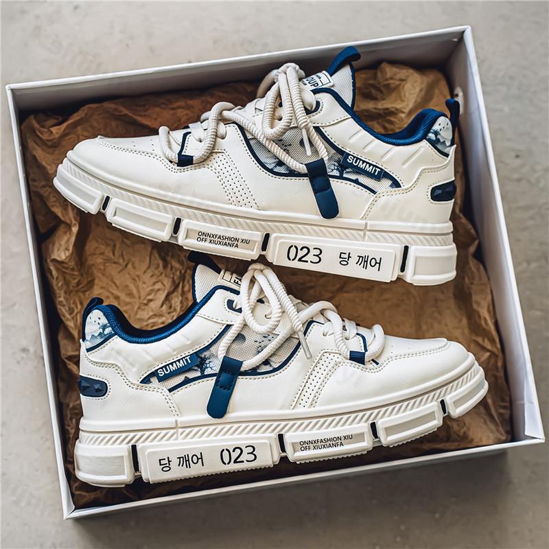 Fashion Men's New Fashion Trend Casual Low Top Thick Soled Shoes Spring 2025 Comfortable Versatile Niche Design Non Slip Chunky Sneakers