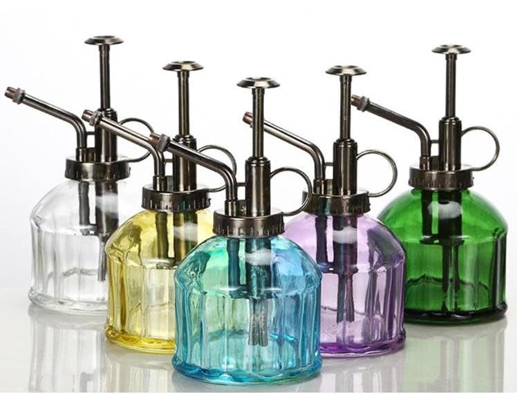 SinRenn Glass Watering Can, 250ml, for Houseplants, Gardening, Cleaning, Ultra-Fine Mist, Home Decor, Plants, Gift, Glass Liquid Spray Bottle,