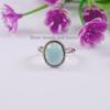 Natural Larimar Ring, Handmade Oval Gemstone Ring, 925 Sterling Silver Ring, Twisted Wire Ring, Birthday Ring