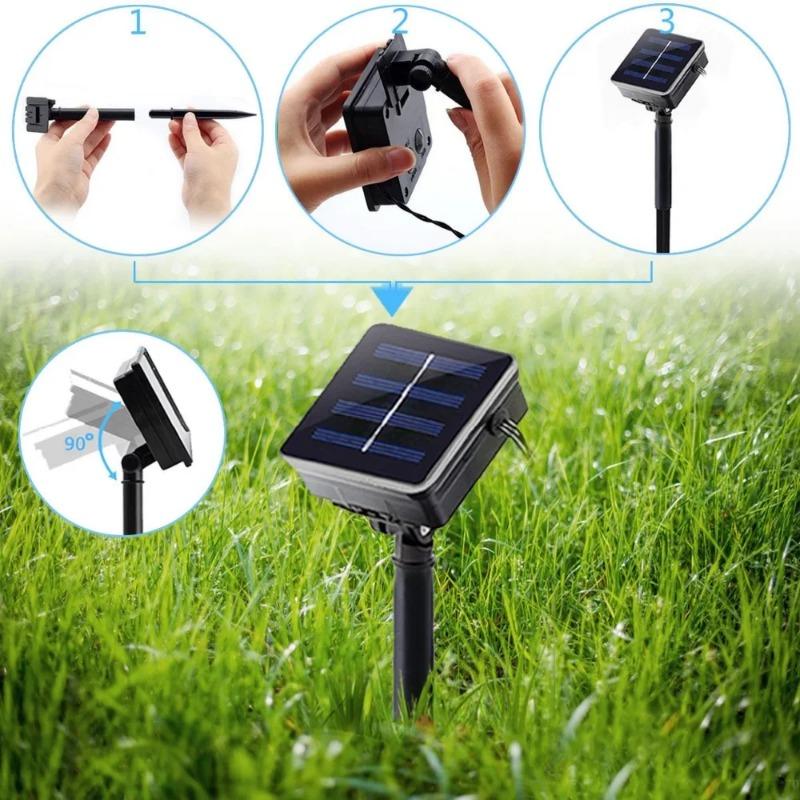 1PC Solar String Flower Lights Outdoor Waterproof 20/50LED Fairy Light For Garden Fence Patio Yard Christmas Tree Decor