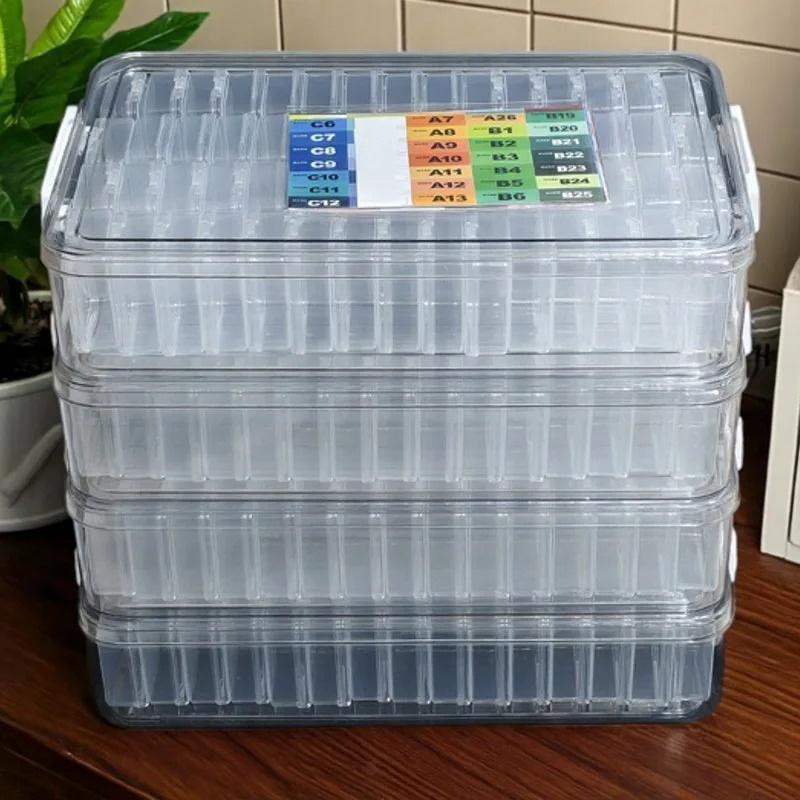 Large Capacity Fuse Beads Organizer 60 Small Boxes Clip Closure Bean Storage Box Multi-Functional 221 Color Labels