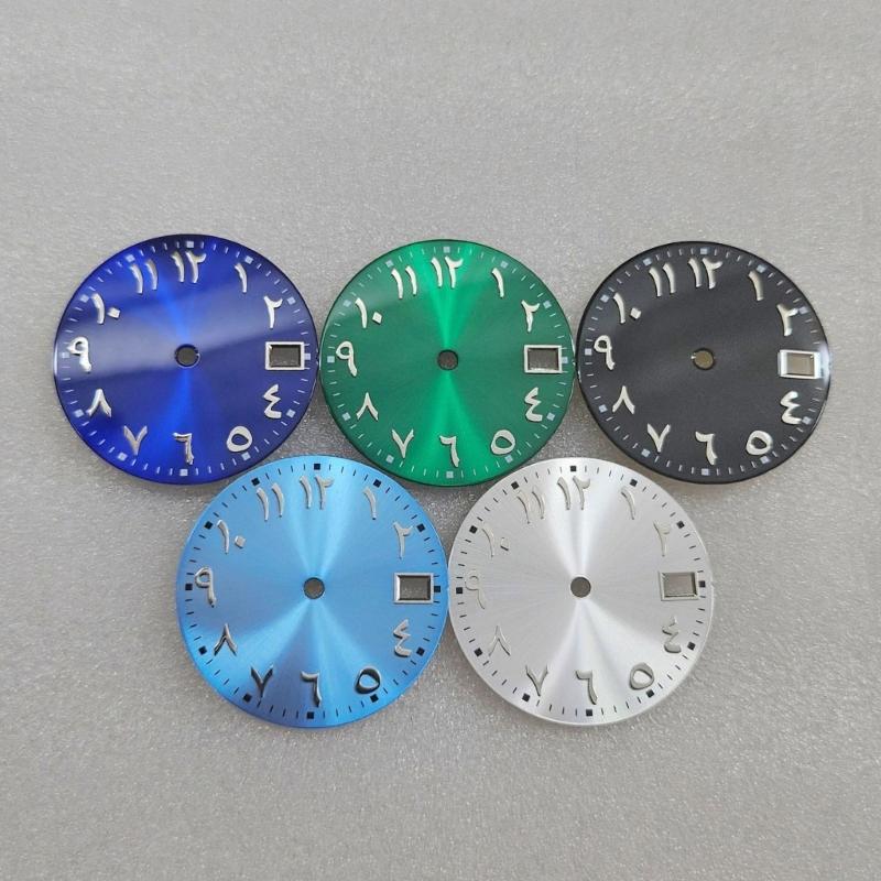 28.5mm Watch Dial for Watch Watch Movement Elegant Arabic Numerals Watch Dial Replacement for Watchmakers