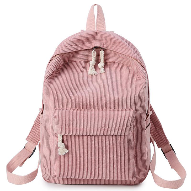 Minimalist Urban Style Corduroy Daypack With Padded Laptop Compartment For Commuting