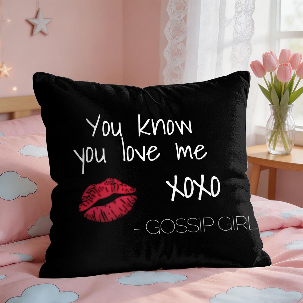 Plot GGossip GirlS Youth Cushion Cover Square Short Plush Pillow Case Living Room Sofa Home Decor Funda X