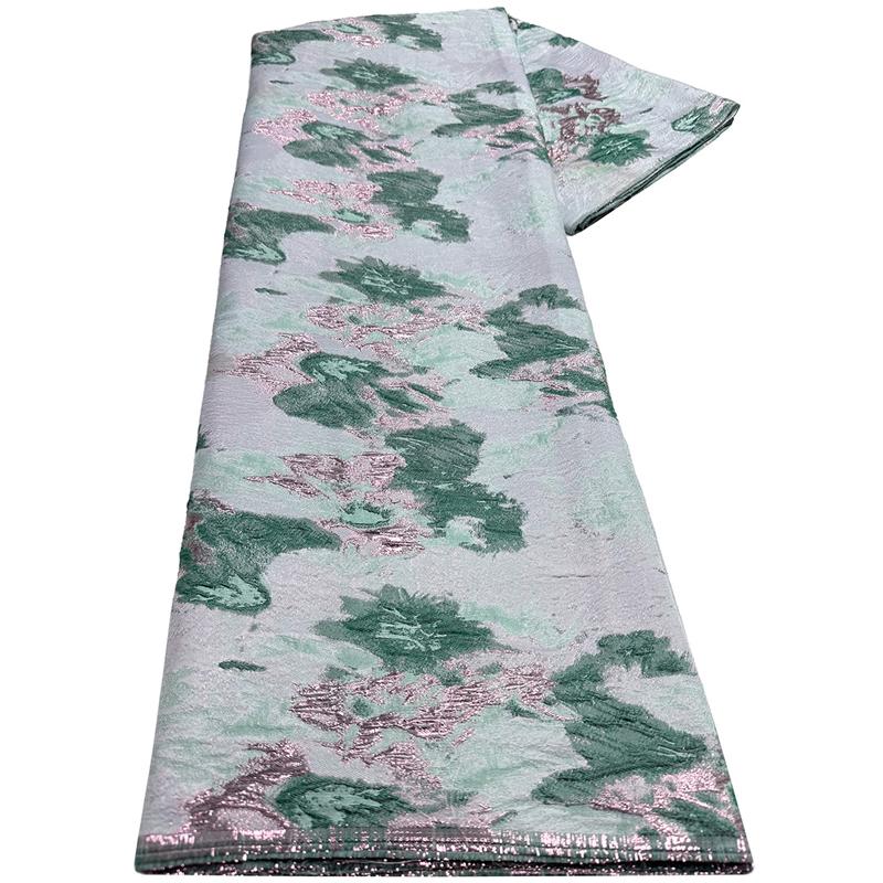 Embossed Yarn Dyed Gold Jacquard Fabric High Quality Organza Nigerian African Brocade Fabric Diy Sewing  Hanfu Fashion Apparel