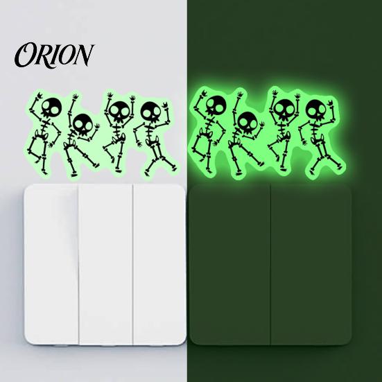 Decorative Glow Stickers for Home Halloween Light Switch PVC Sticker, in The Dark Skeleton Adhesive Wall Decals Decal, Luminous Sticker Living