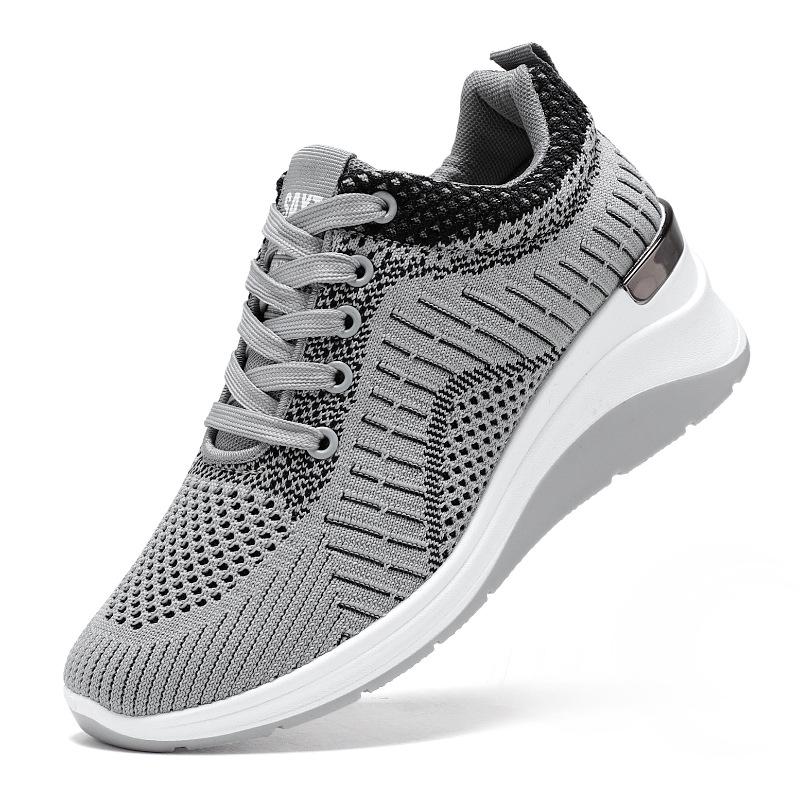 Adidași casual de damă cu plasă respirabilă care măresc înălțimea și au talpă groasă