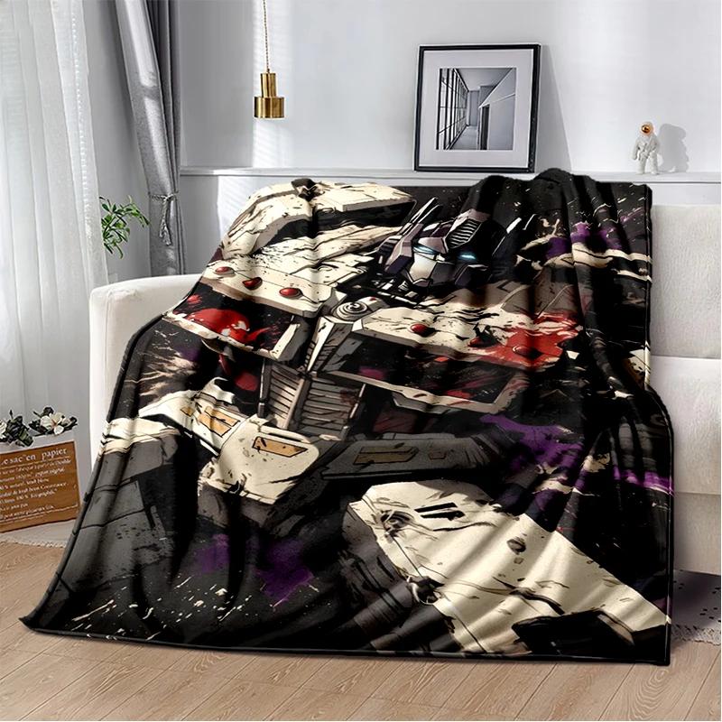 HD Robot GUNDAM Cartoon Soft Flannel Blanket for Bed Bedroom Sofa Picnic,Throw Blanket for Cover Office Christmas Gift Kids
