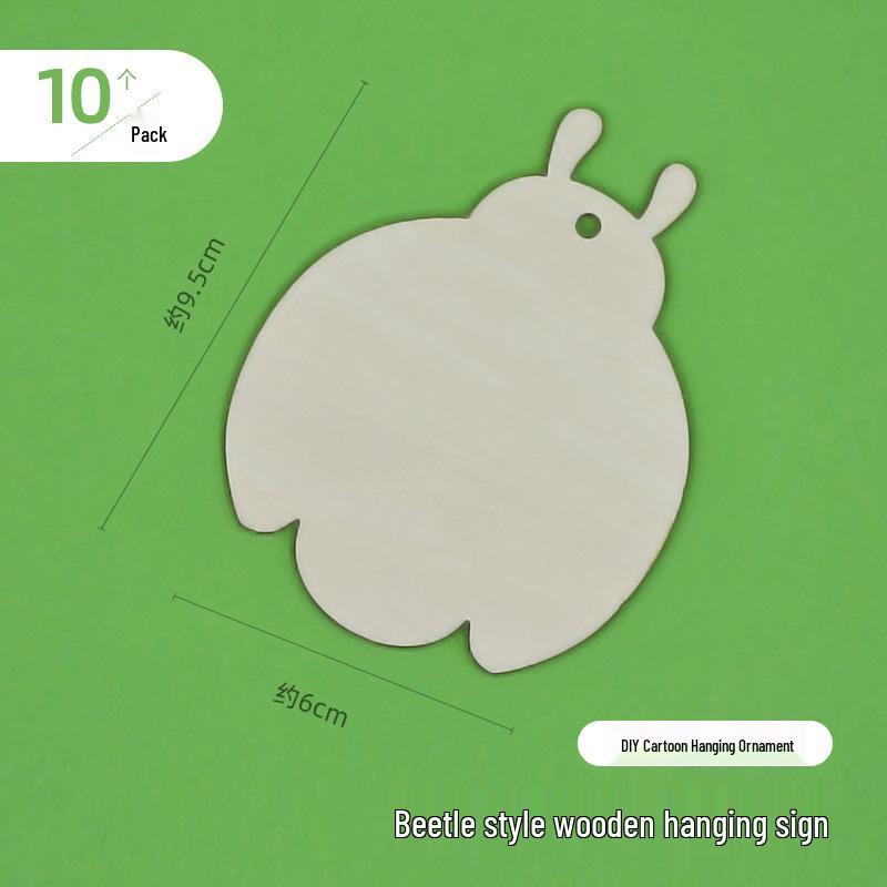 Children's DIY Wishing Tags: Cartoon Ornaments for Painting - Blank Wooden Tags with Hemp Rope for Christmas or Arbor Day.