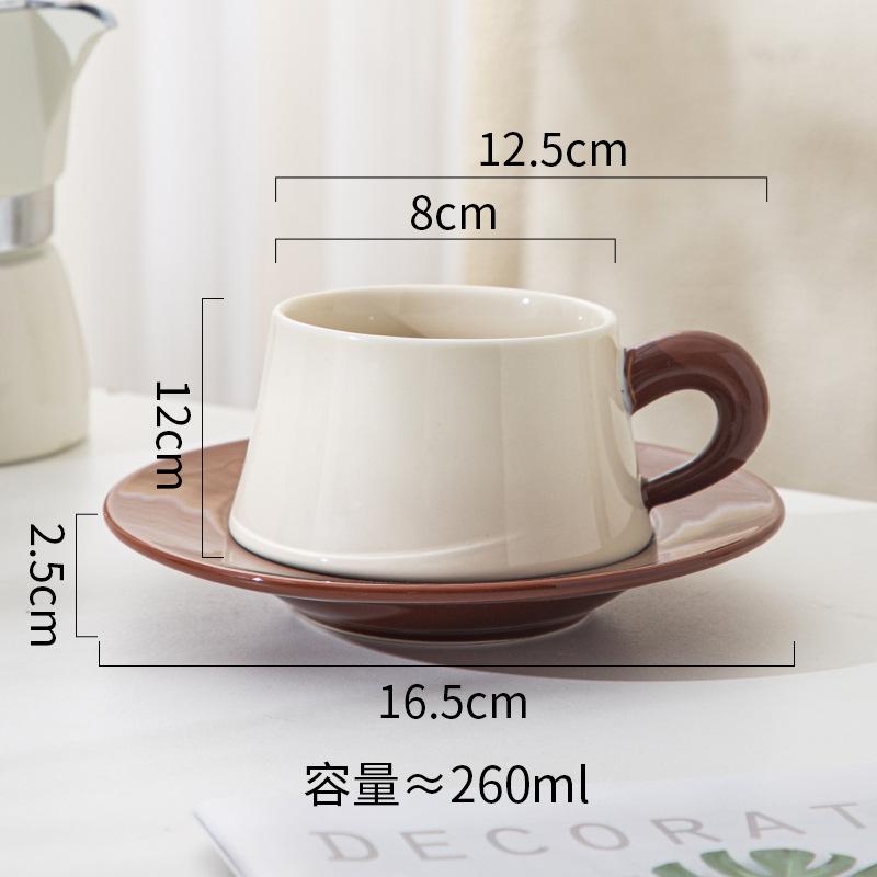Creative Contrast Color Macron Ceramic Coffee Cup Saucer Set Hotel Restaurant Household Coffee Cup Tea Cup Breakfast Cup Saucer