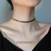 Antique Bead Necklace Female Black High-end Choker Collarbone Chain Collar Simple Light Luxury Neck Chain Tide