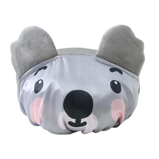 

3D Animal Design Kids Shower Cap Polyester All Match Bright-colored Bath Cap for Dorm 1