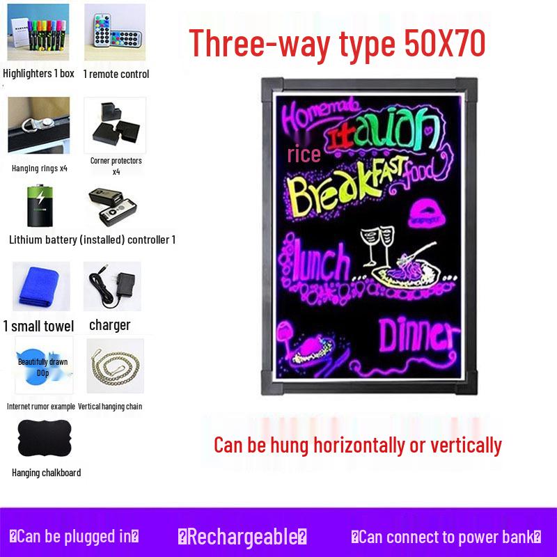 LED Blackboard Stall Display Sign - Luminous Advertising Menu Board