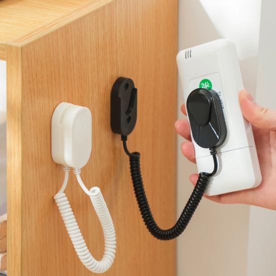 Remote Control Holder with Spring Rope Self-adhesive No Drill TV Air Conditioner