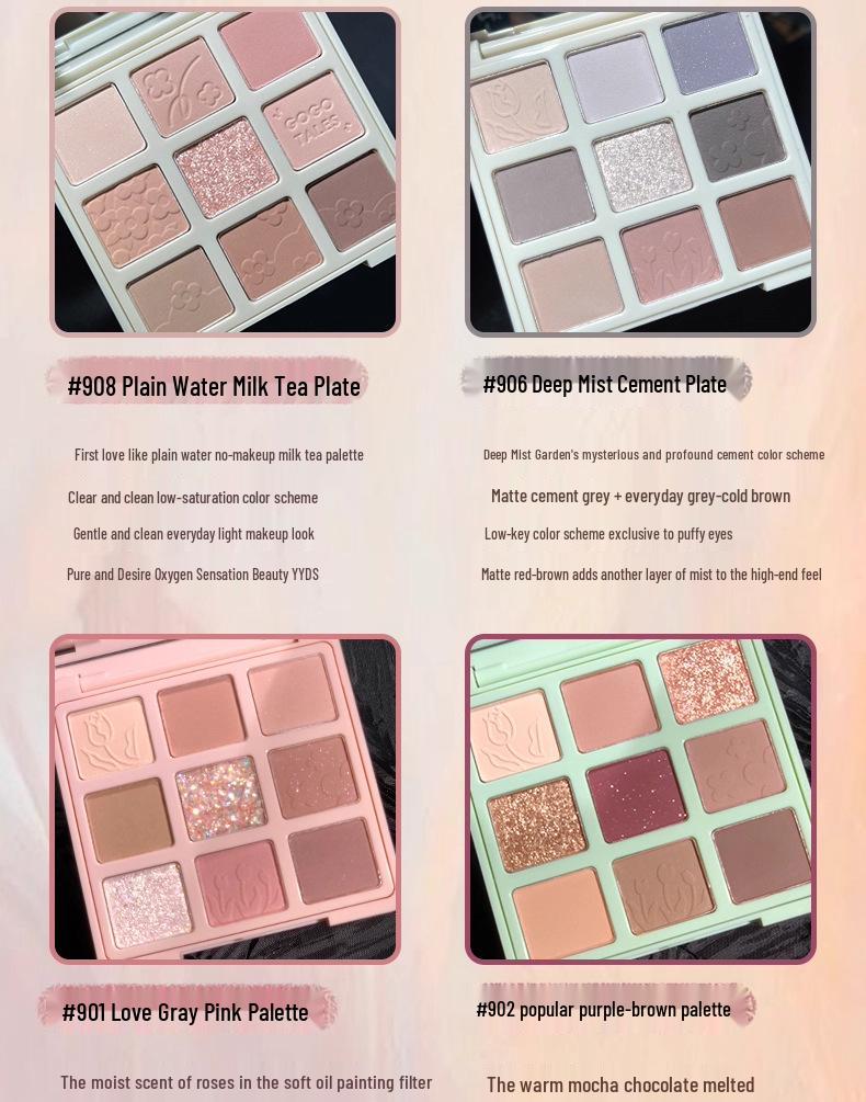 GoGoTales Secret Garden Eyeshadow Palette - Summer Milk Tea Earth Tone Matte & Shimmer