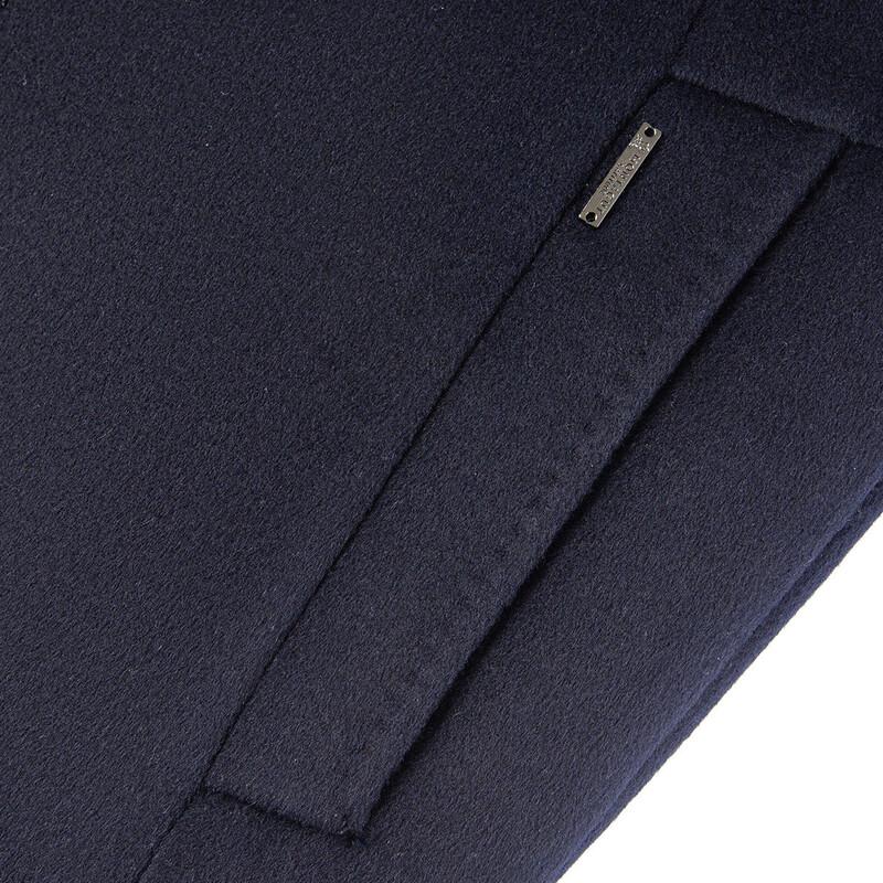 MONTAGUT Men's Winter Wool Blend Business Overcoat with Down Liner