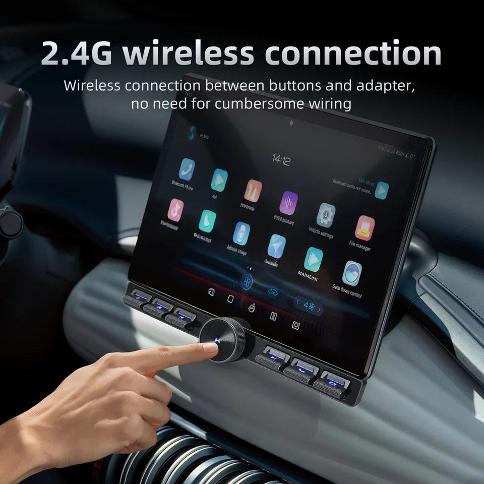 Smart Steering Wheel Controller Wireless Control Button With Ambient Light Intelligent Control Volume For Navigation Player