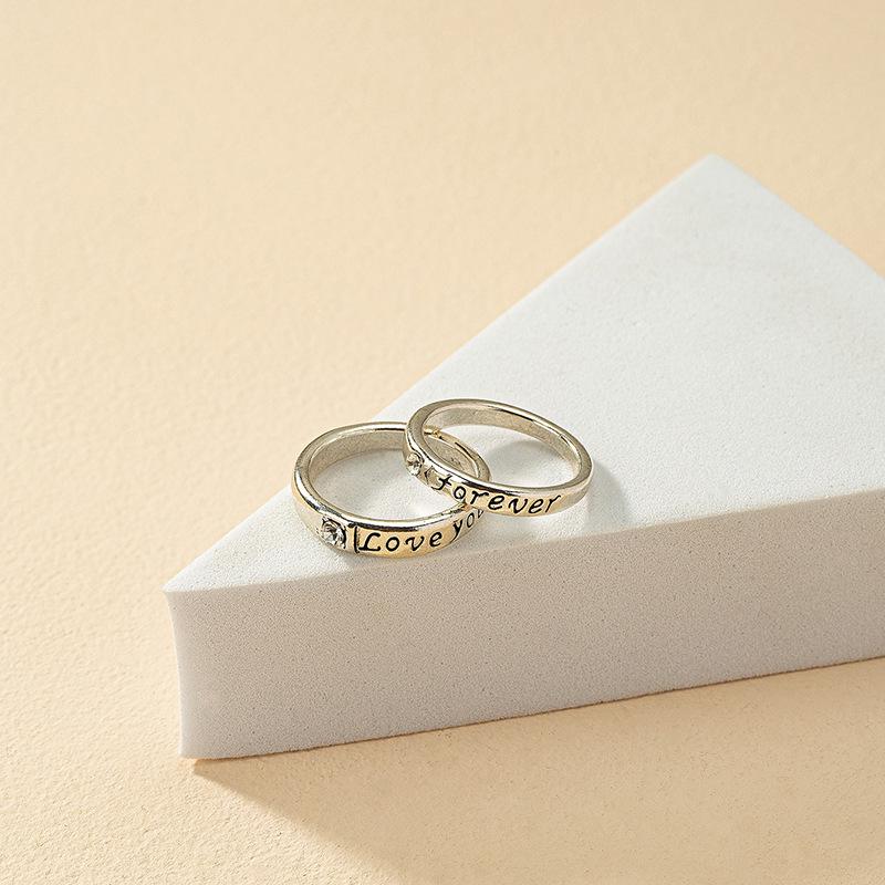 

Парные кольца с минималистичным дизайном: Корейская Мода Простые Ретро Женские Кольца с Бриллиантами и Гладкие Кольца