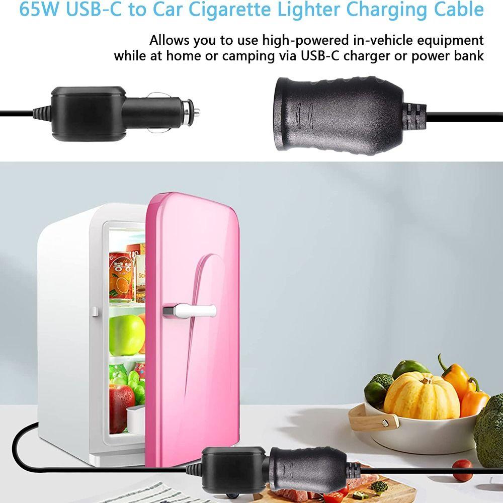 Strips Work with 65W PD Charger Adapter Cable Converter USB C to Cigarette Lighter 9/15/12/20V