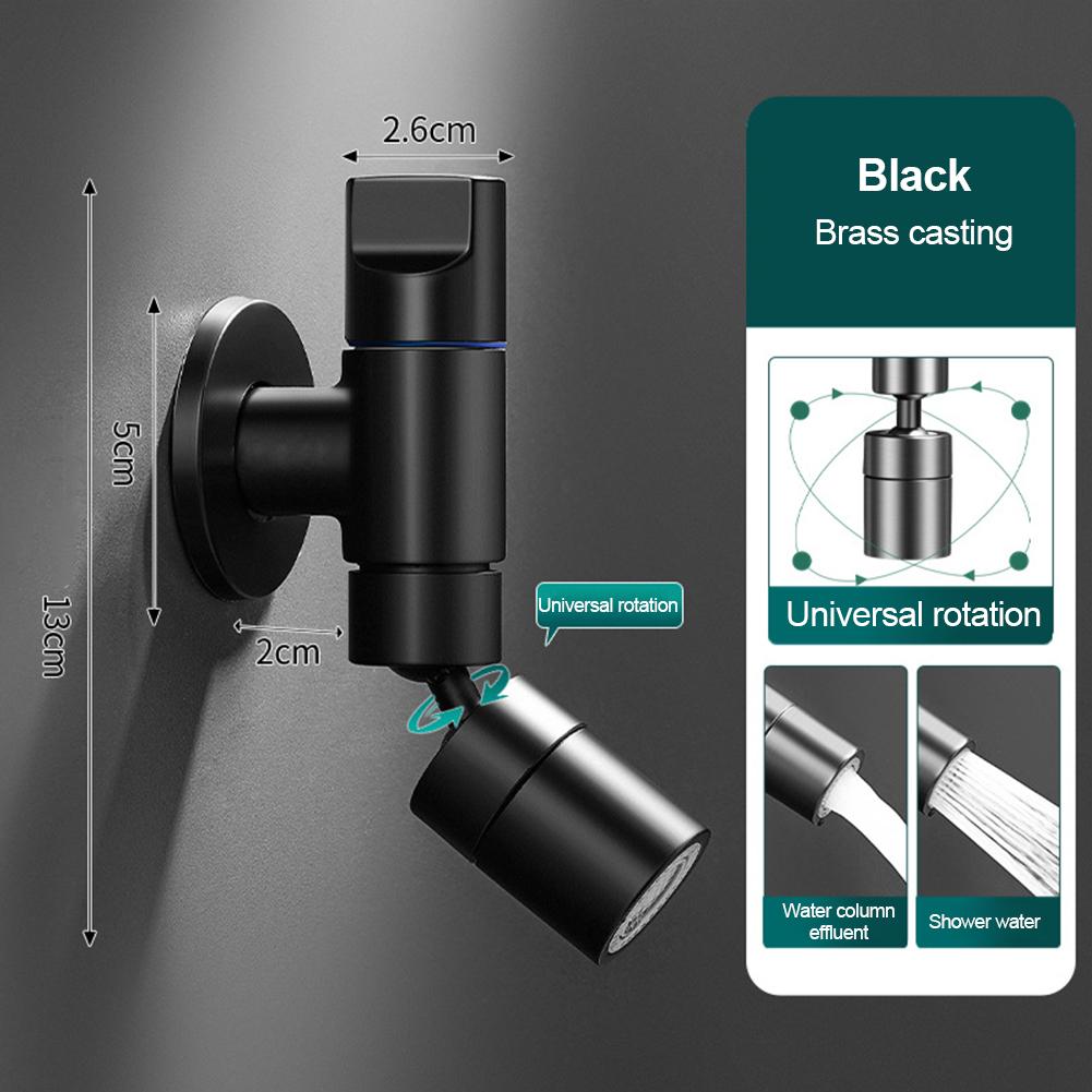 Bathroom Sink Faucet 2-Modes 360 Degree Rotate Brass Corrosion-resistant G1/2 Water Inlet Port Silver/Black/Gray