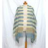 Used Shipping Included People Tree Blue Beige Organic Cotton Large Stole (Cotton Wrap Shawl Unisex)