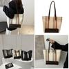 Fashionable Striped Colorblock Shoulder Tote Bag For Women With Comfortable And Practical Design