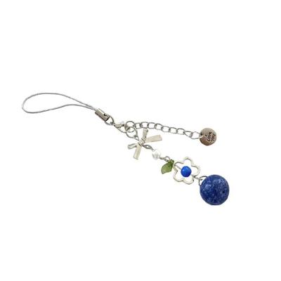 Blueberry Shaped Phone Charm Keychain For Women Girls Cute Spring Gift Sturdy Alloy Metal Chain Versatile Daily Use