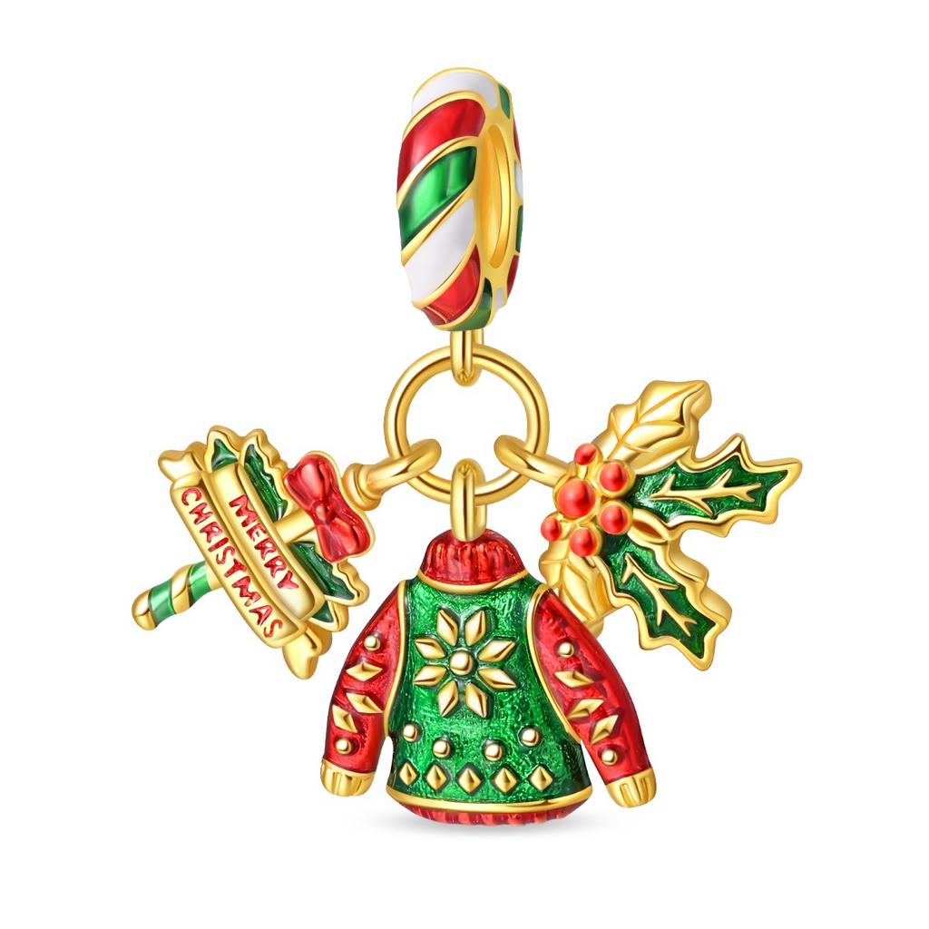 Santa Claus Gift Bead Pendant DIY Bracelet Jewelry Accessories