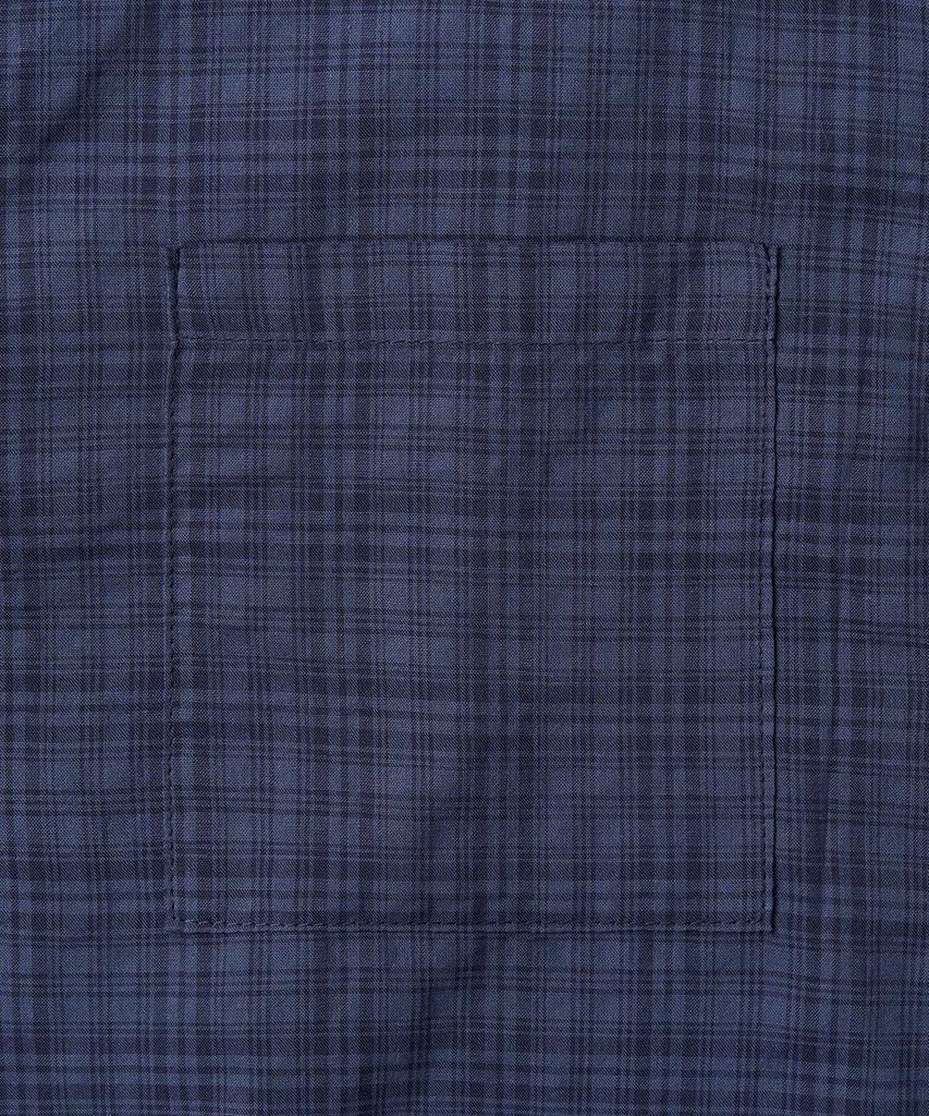 EXCONTAINER [Summer] Muted Check Semi-Crop Shirt (Blue)