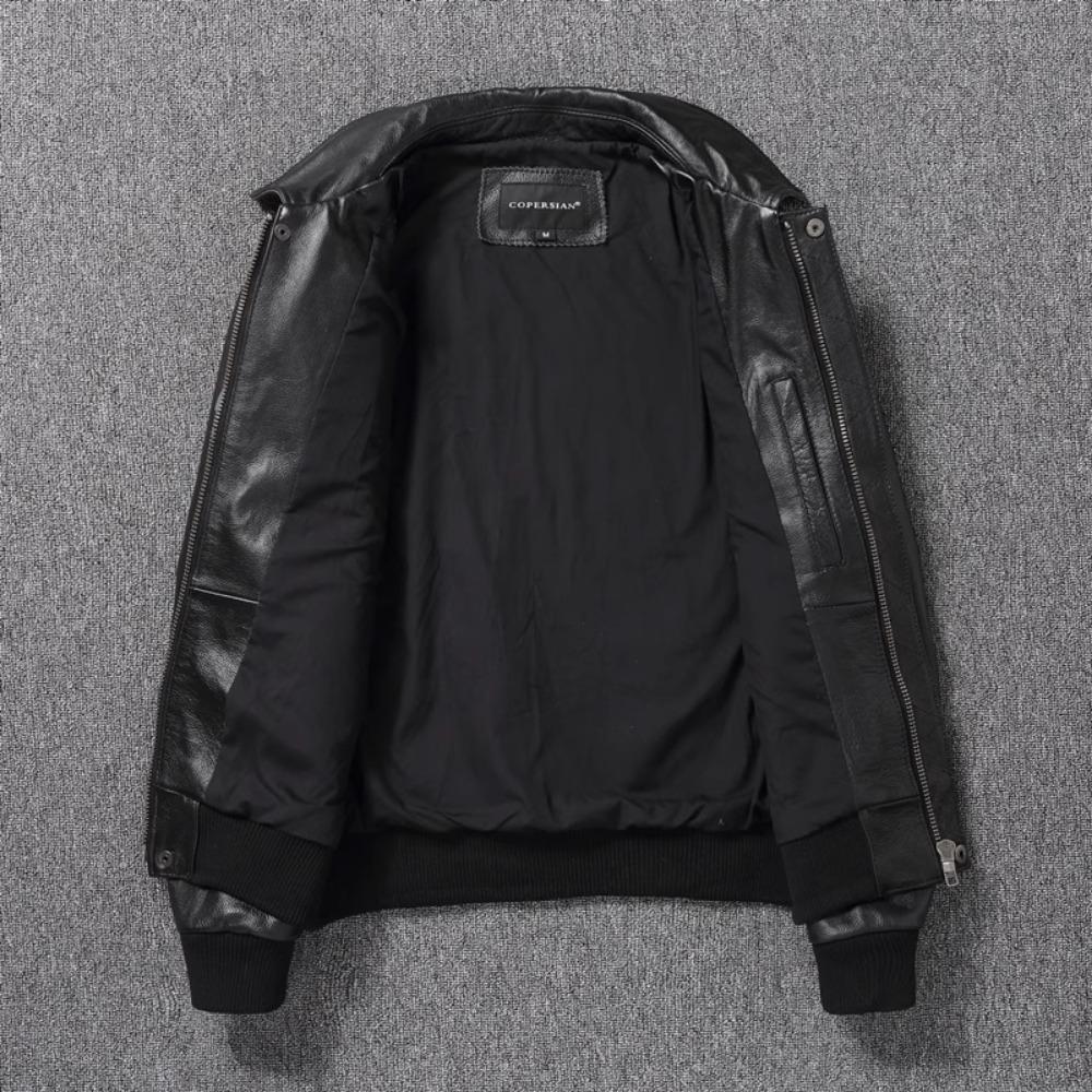 Chinese Size Indian Embroidery Coat Genuine Cowhide Casual Leather Jackets for Men Leather Jacket Spring Autumn