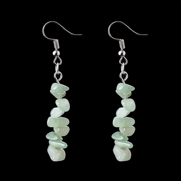 Irregular Natural Crystal Stone Beaded Earrings Multicolor Stone Diy Fringed Earrings E05