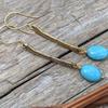 Vintage Ronde Inleg Groene Steen Oorbellen Geometrische Creativiteit Gouden Kleur Hangende Oorbellen voor Vrouwen Sieraden
