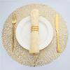 Set of 4 Table Mat Leaf Golden PVC Placemat Hollow Insulation Coaster Pads Table Bowl Home Christmas Modern Style Decor Coasters