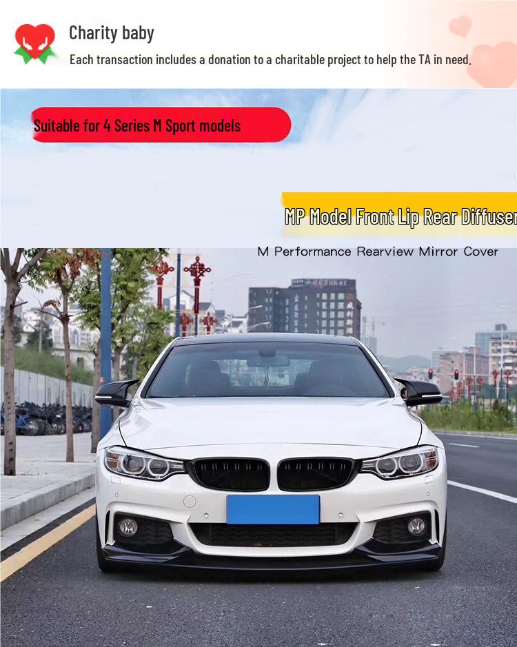 Compatible Front and Rear Lip Spoiler for BMW 4 Series 425i/430i with Quad Exhaust