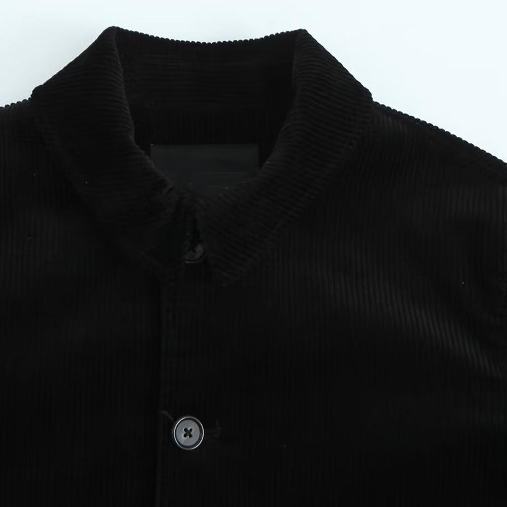 TAOP&ZA Spring Women's Versatile Corduroy Turn-Down Collar Jacket