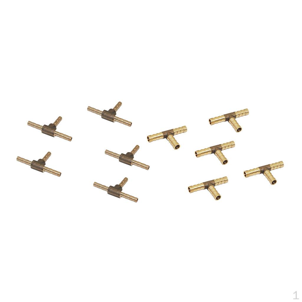 

10x Латунный тройник с ёлочкой, 3 выхода, тройник, штуцер для шланга, топливный фитинг, соединитель, адаптер 4 мм 8 мм