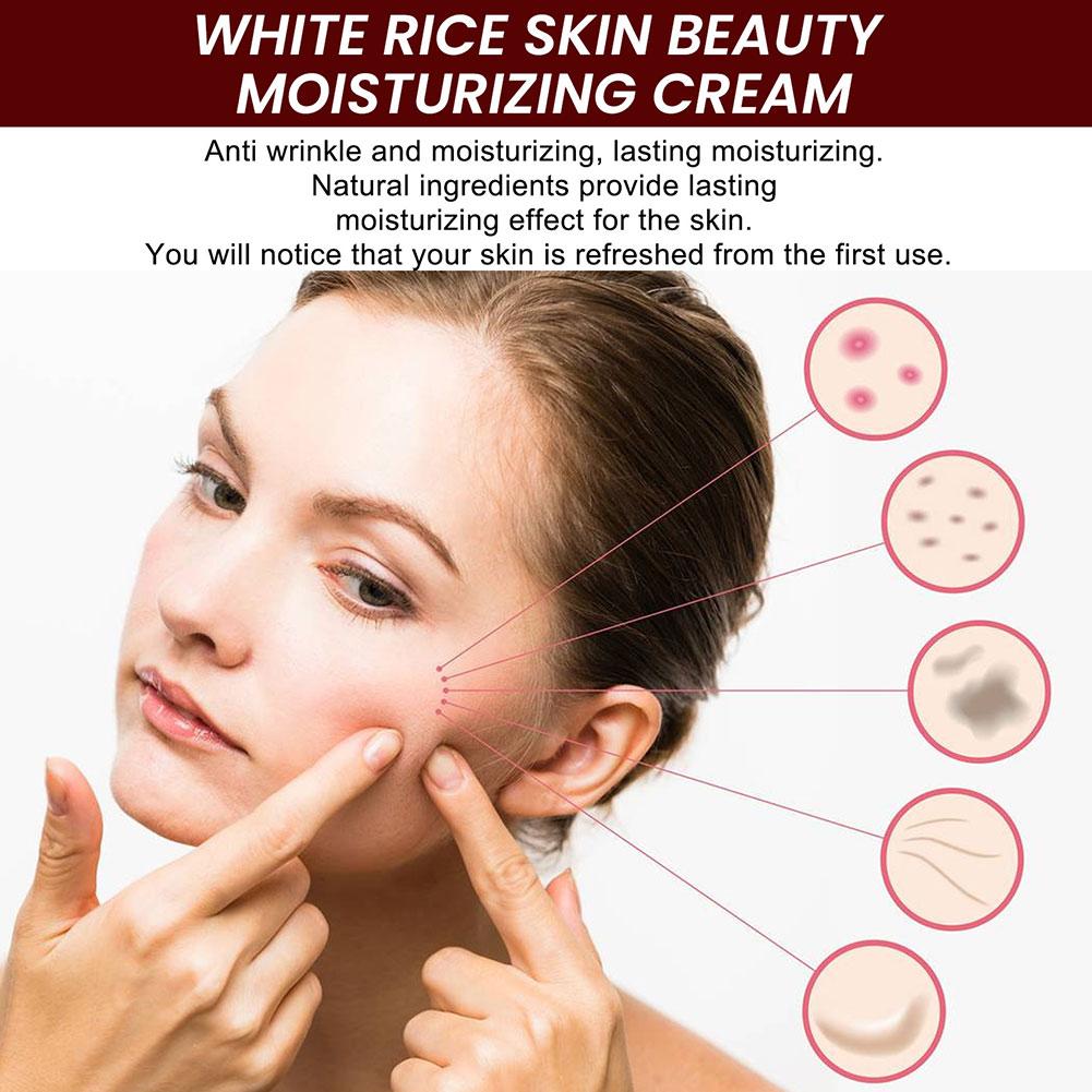 5PCS White Rice Whitening Cream Anti Aging Remove Wrinkles Nourishing Moisturizing Facial Cream Face Care