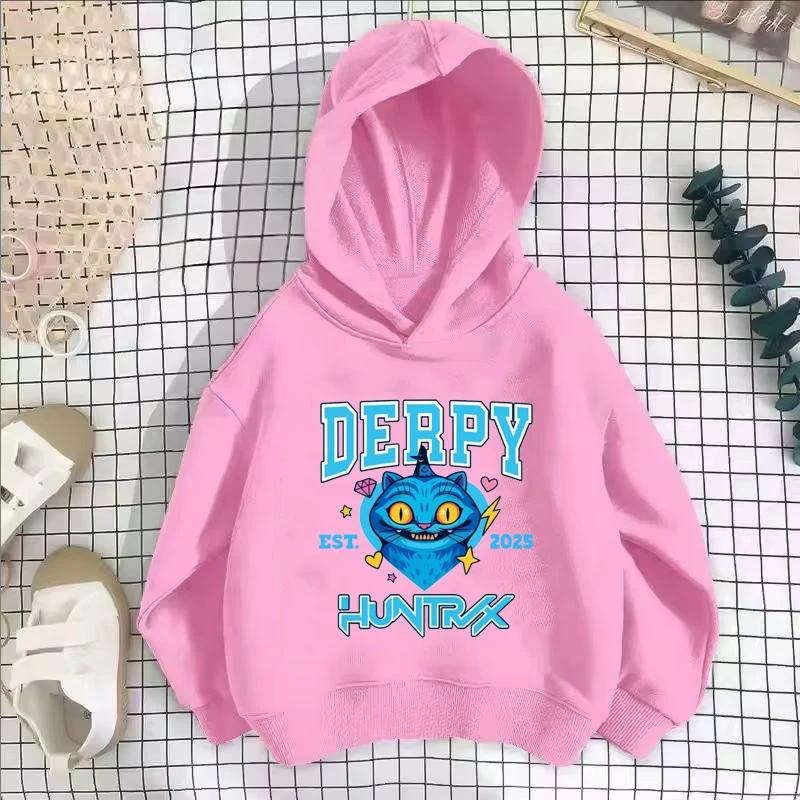 KPop Demon Hunter Saja Boys Cartoon Children's Girl Hooded Sweatshirts Autumn Winter Fashion Casual Warm Children Pullover Sweatshirts