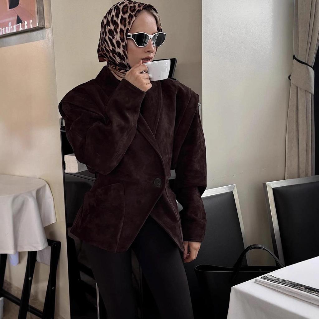 Europejska i Amerykańska Damska Kurtka Motocyklowa Casual z Kołnierzem Wykładanym