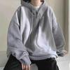 Men's Casual Drawstring Hooded Knit Sweater - Loose Fit, Button-Up, Thick Pullover for Autumn/Winter, Student Style.