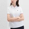 Fila Heritage Series Solid Color Breathable Casual Knit Polo Shirt Women Tops White F11W421106F-WT