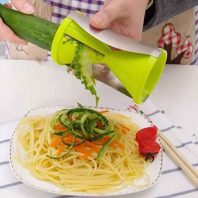 Creative Hourglass Spiral Cutter Multifunction Handheld Spiralizer Funnel Grater Vegetable Cutting Gadget Kitchen Small Tools