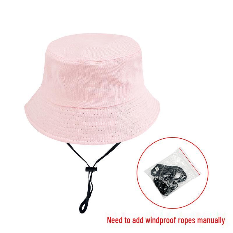 Children's Adjustable Solid Color Cotton Bucket Hat - European & American Style for Boys and Girls