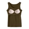 Women's Solid Color Vest Without Wires, Padded Round Neck Bottoming Top