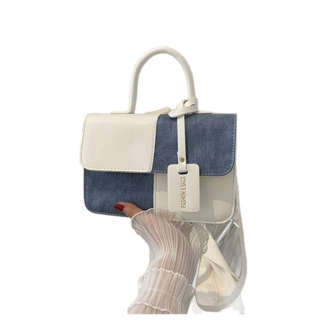 Small Square Bag with Niche Design Splicing and Contrasting Colors, Women's Daily Wear with Crossbody Bags and Fashionable Single Shoulder Bags