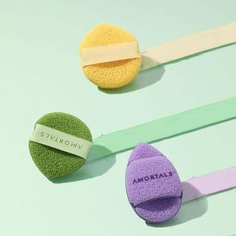 AMORTALS - Очищающая пуховка-смайлик - 2 типа 3pcs