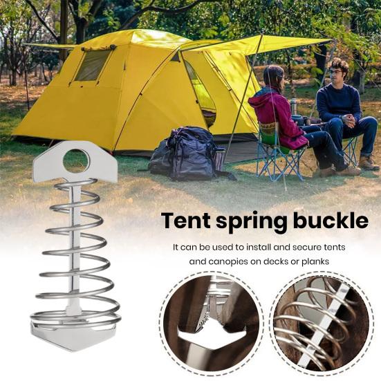 Pružinová přezka stanu Nerezová Korozi Odolná Protiskluzová konstrukce Snadná montáž Camping Stake Větruodolný Stahovač lan stanu