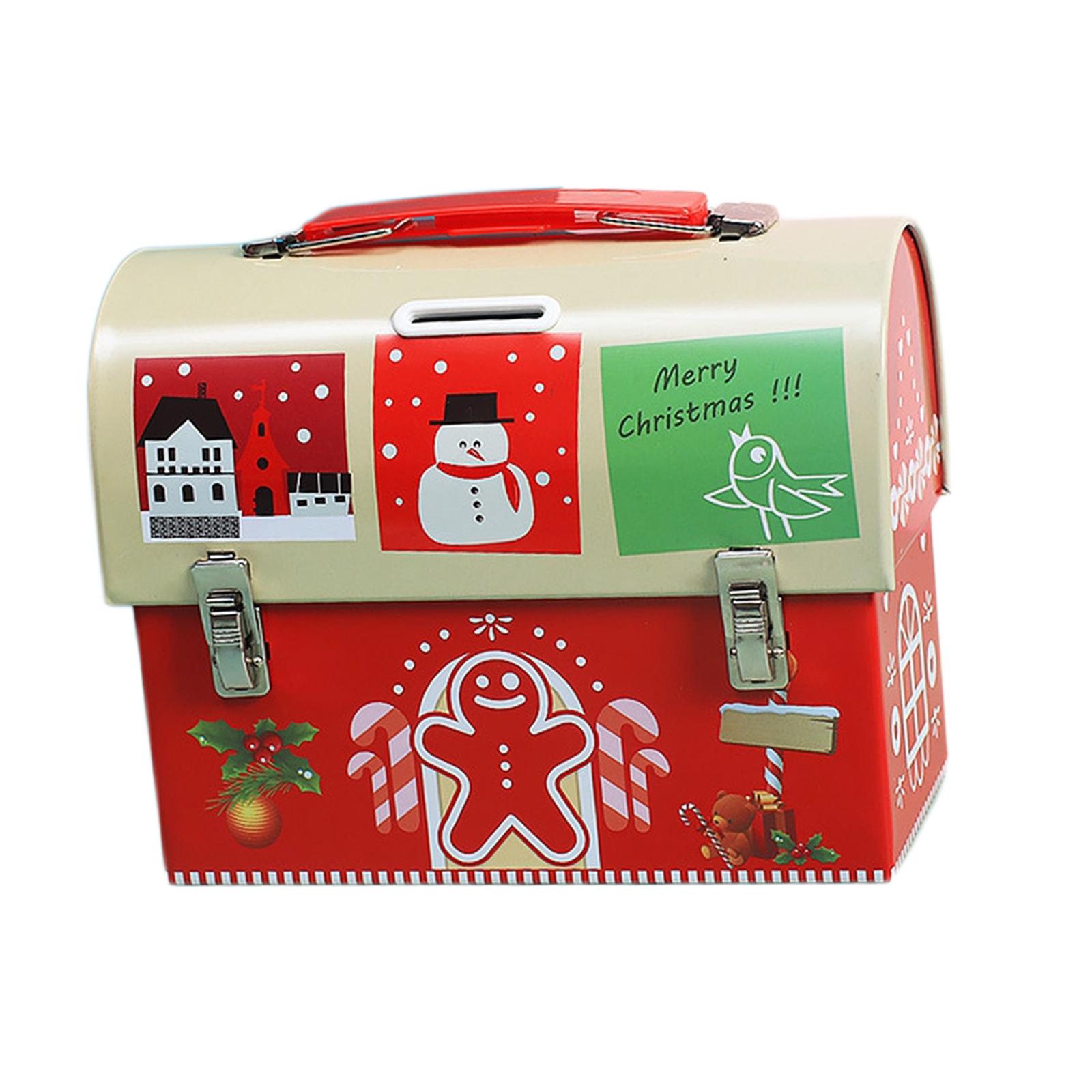 Christmas Tinplate Box with Lids for Biscuits Party Supplies Holiday Gift